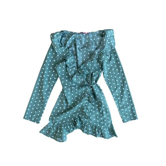 Verge Girl Dresses & Skirts - Verge Girl Green Polka Dot Wrap Dress Size AU6/US2